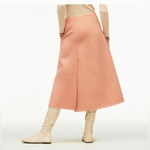 NWT Zara Size M Peach A-Line Midi Wool Skirt